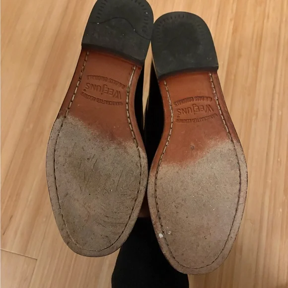 G.H. Bass & Co Black Leather Penny Loafers Flats - Picture 10 of 11